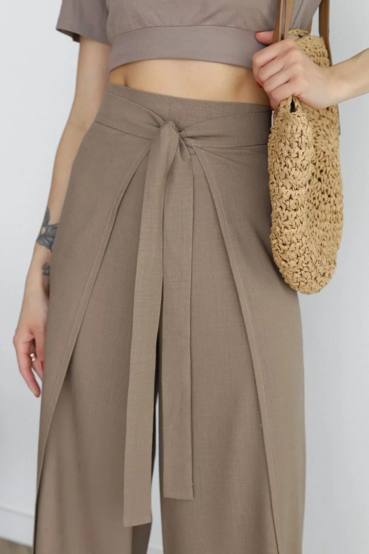 Rosetta - Wide Crop Linen Trousers