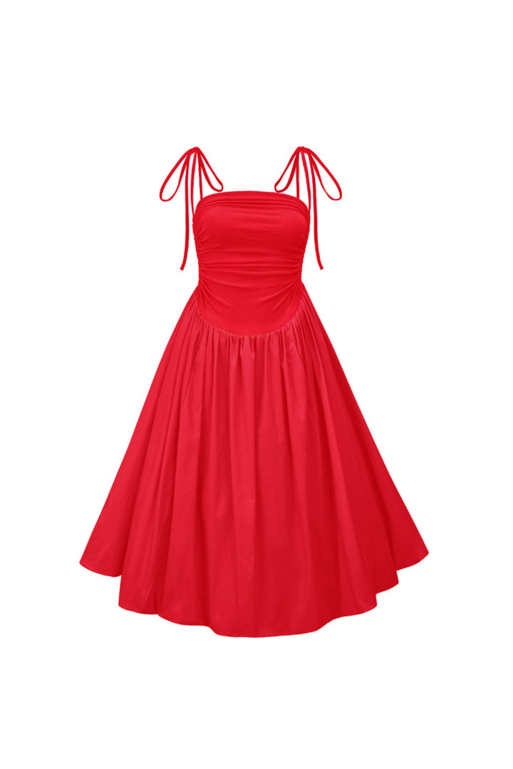 Alexa - Cherry Red Puffball Dress