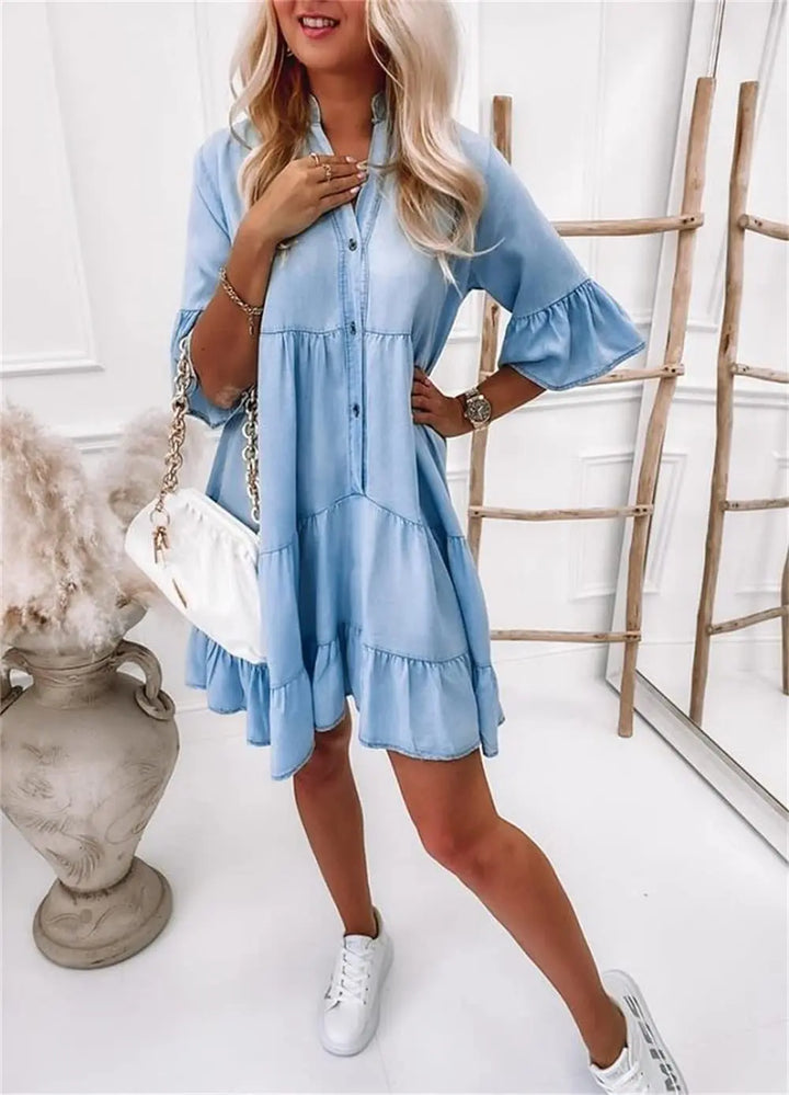 Sigrid - Ruffled Denim Dress