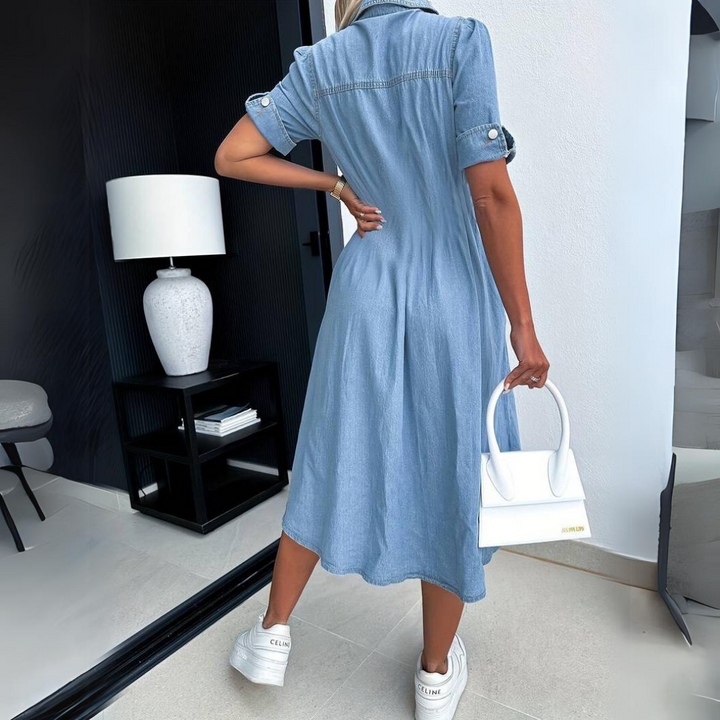 Sienna - Chic Denim Midi Dress