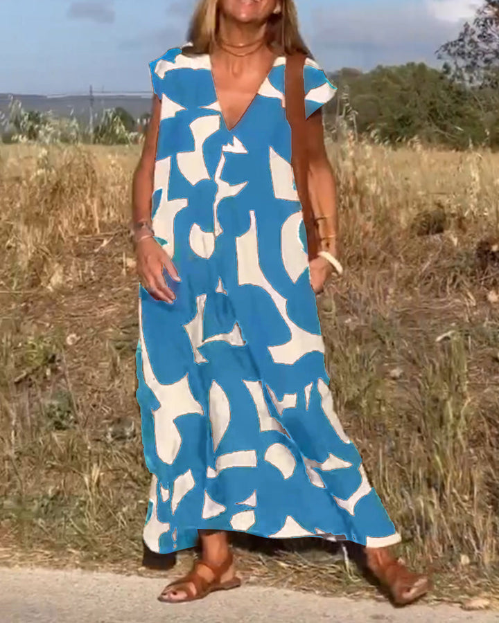 Jayda - Dress with print and V-neck