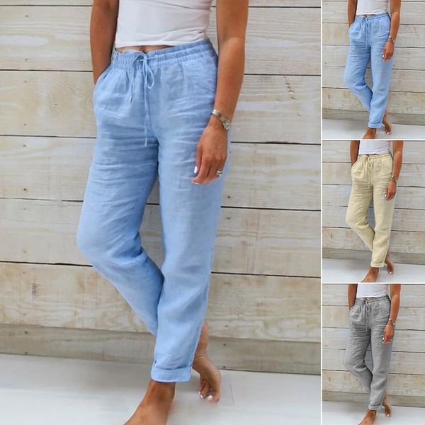 Monika - Cotton and Linen Elasticated Trousers