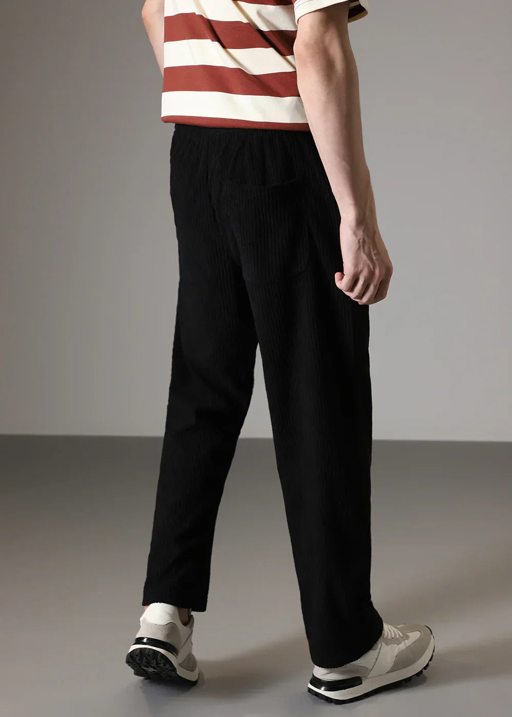 Terrence - Straight Leg Trousers with Ribbed Finish