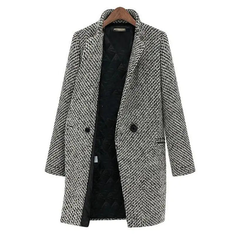 Evelyn – Mixed Style Long Jacket in Soft Fabric