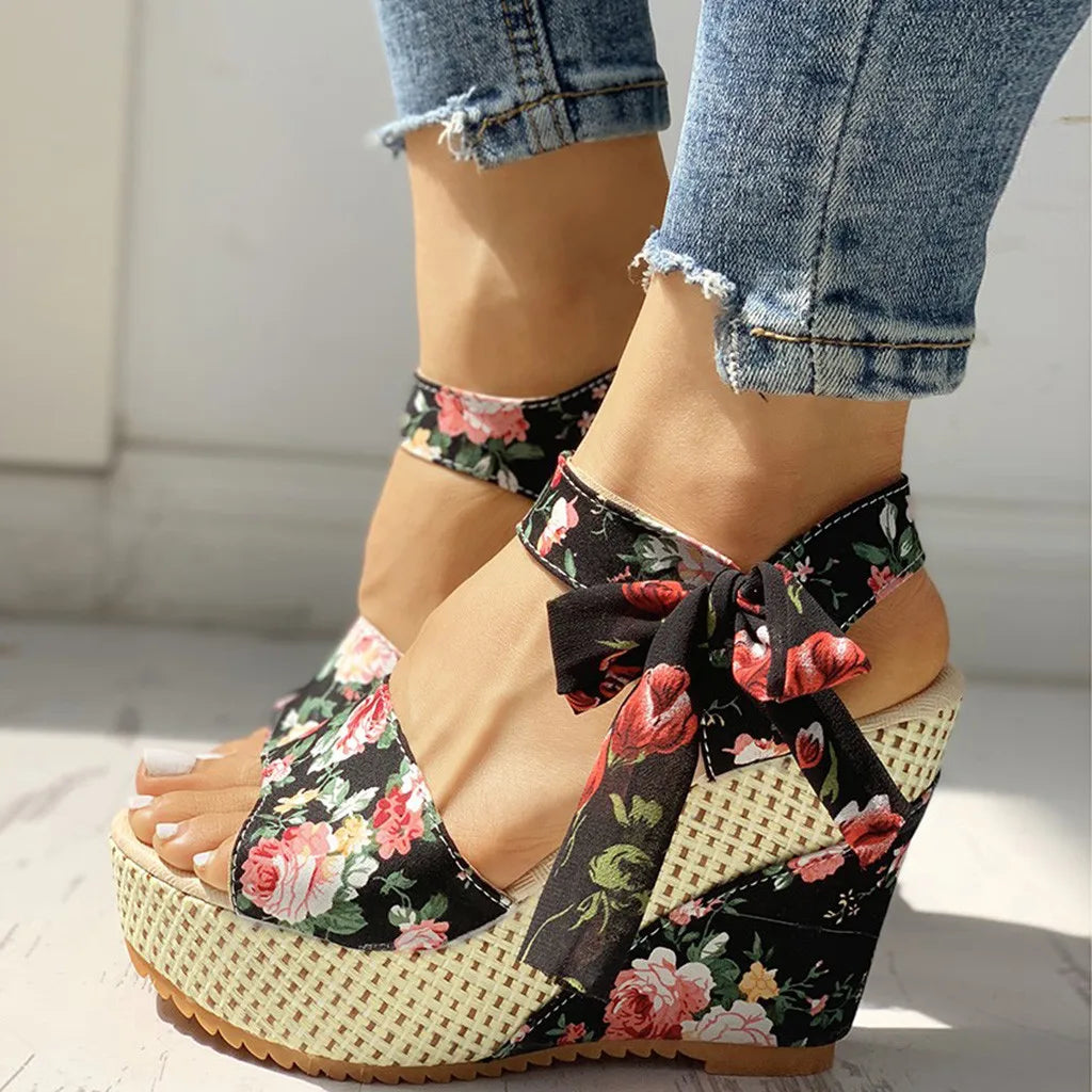 Flora - flower sandal heels