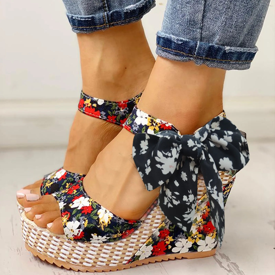 Flora - flower sandal heels