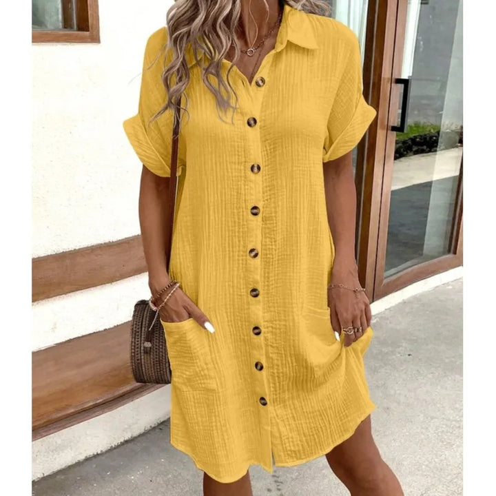 Hazel - Midi Dress with Short Sleeves