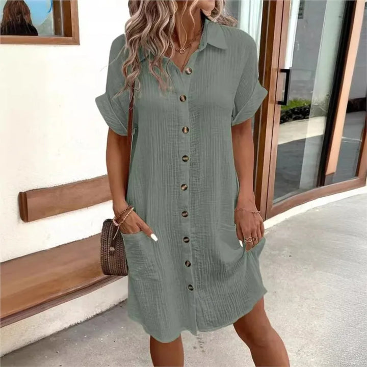 Hazel - Midi Dress with Short Sleeves