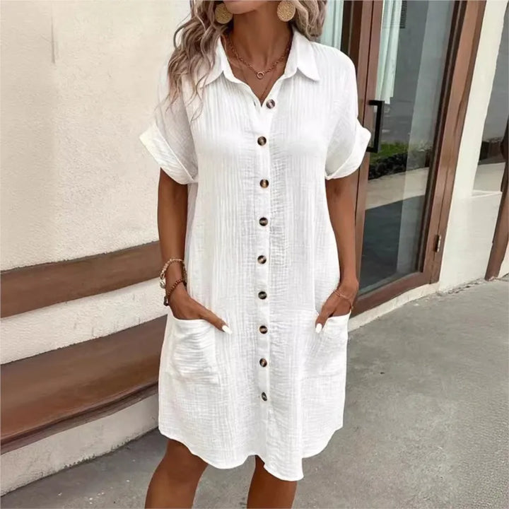 Hazel - Midi Dress with Short Sleeves