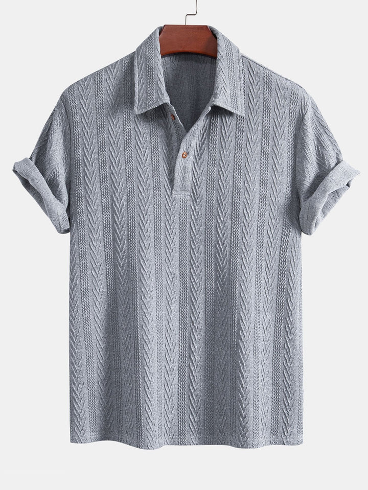 Rico- Knitted Geometric Jacquard Polo